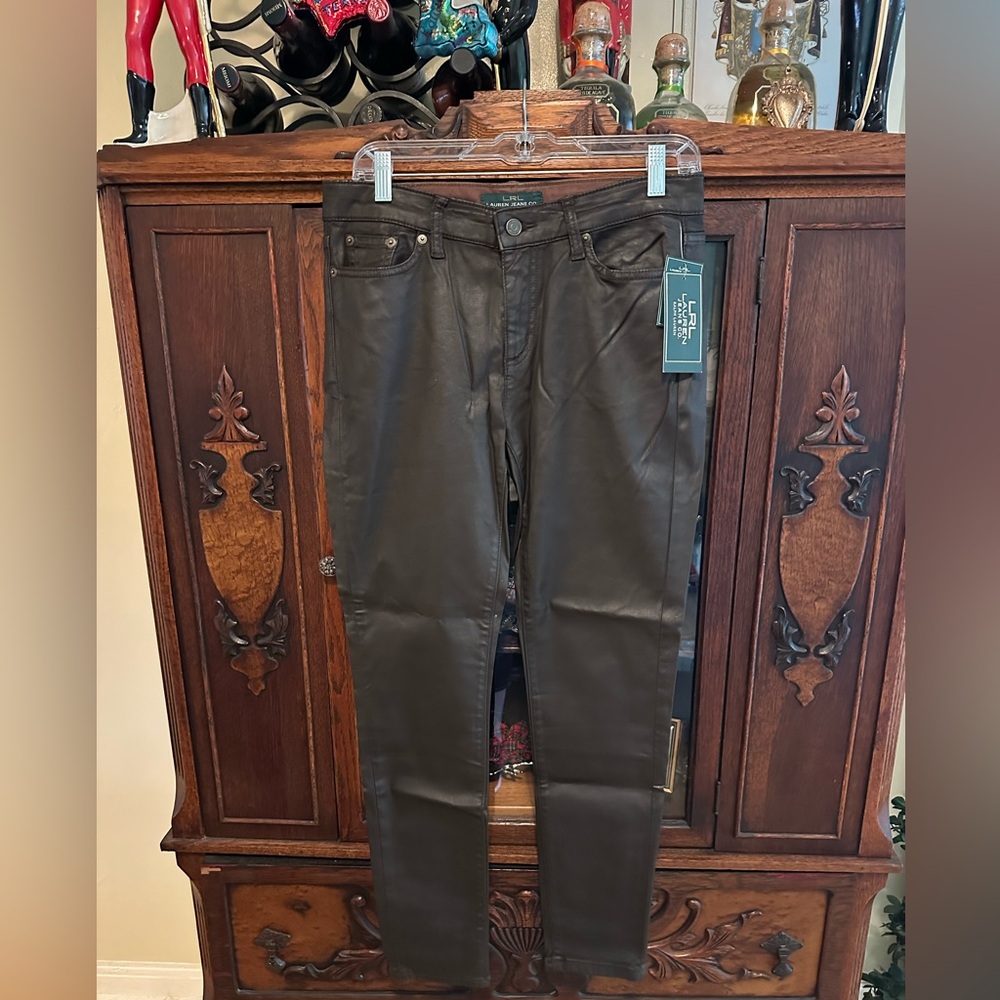 Ralph Lauren Brown Wax Coated Jeans